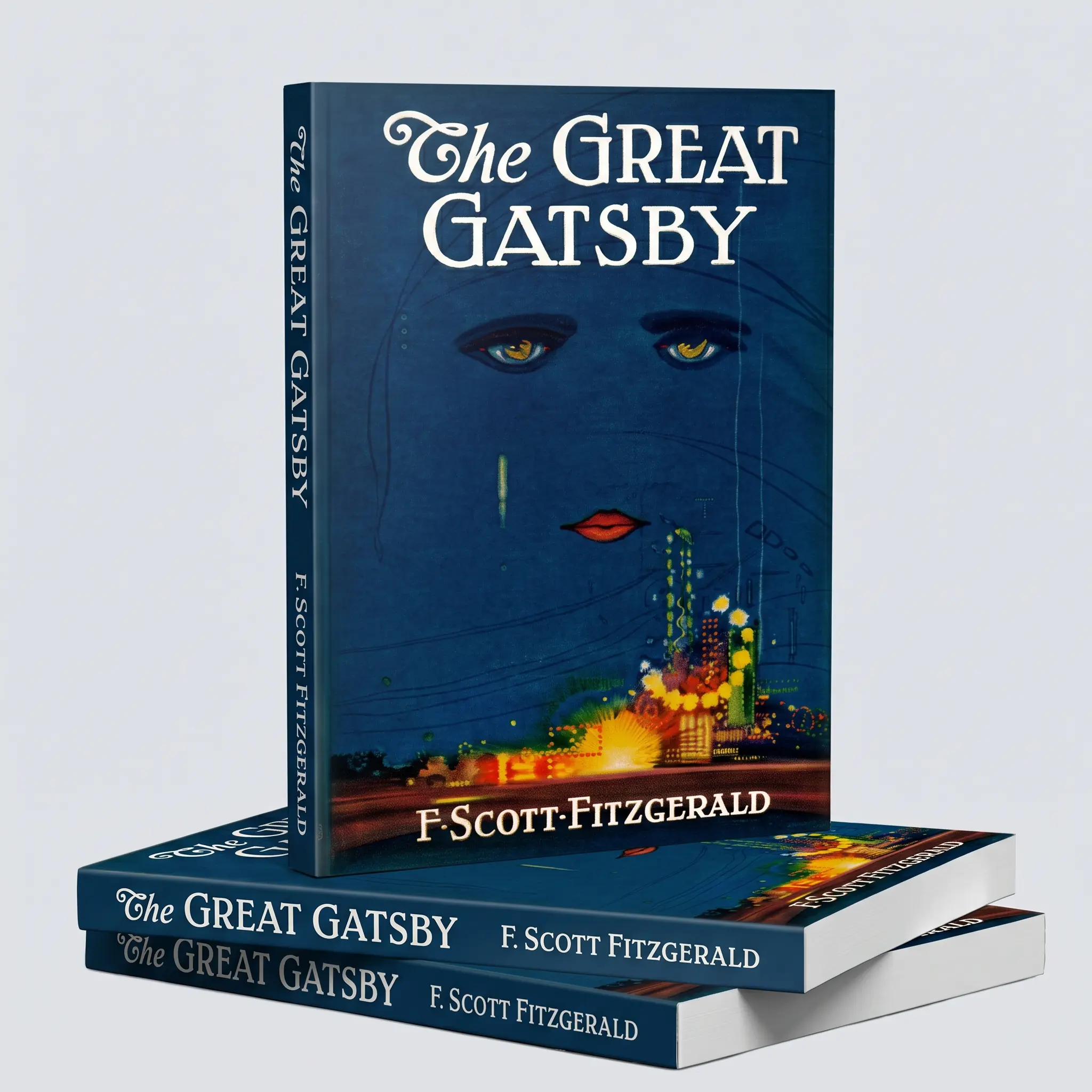 A stack of The Great Gatsby books